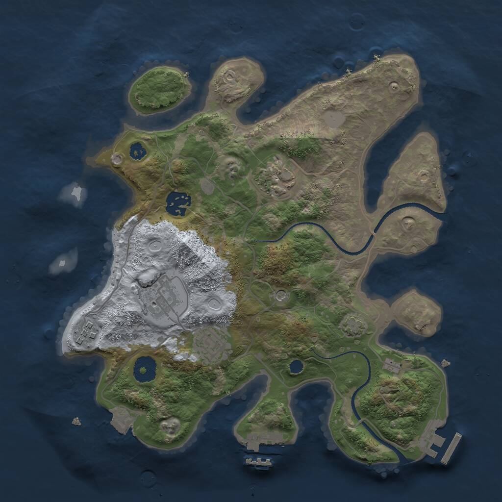 Rust Map: Procedural Map, Size: 3000, Seed: 61943, 10 Monuments