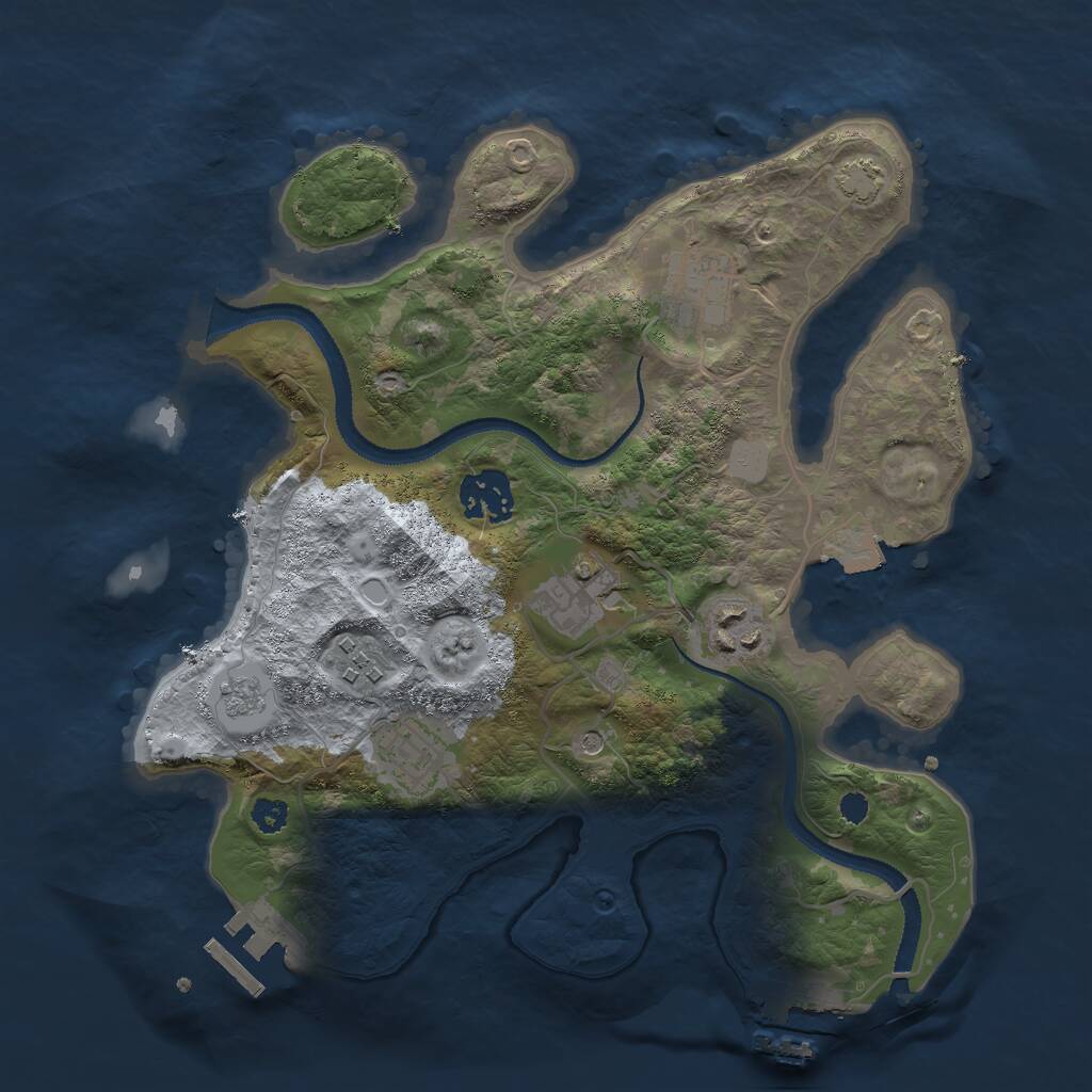 Rust Map: Procedural Map, Size: 3000, Seed: 61943, 12 Monuments