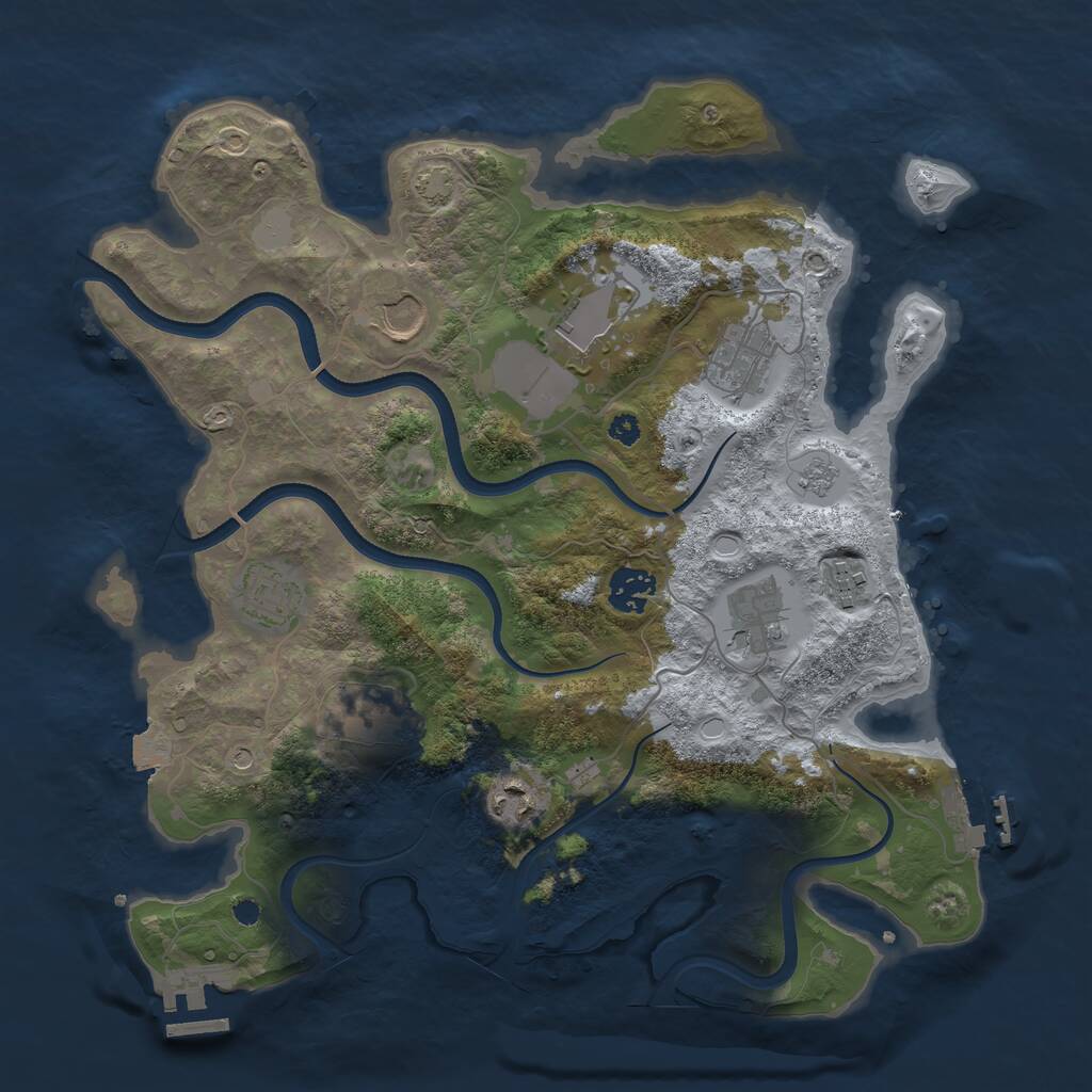 Rust Map: Procedural Map, Size: 3500, Seed: 925121038, 15 Monuments