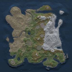 Thumbnail Rust Map: Procedural Map, Size: 3500, Seed: 925121038, 13 Monuments