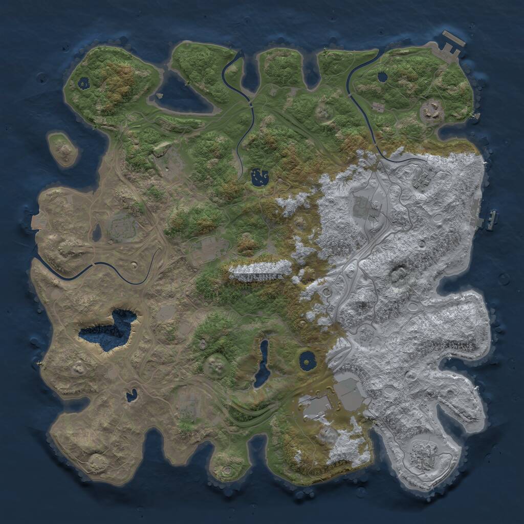 Rust Map: Procedural Map, Size: 4250, Seed: 708610769, 16 Monuments