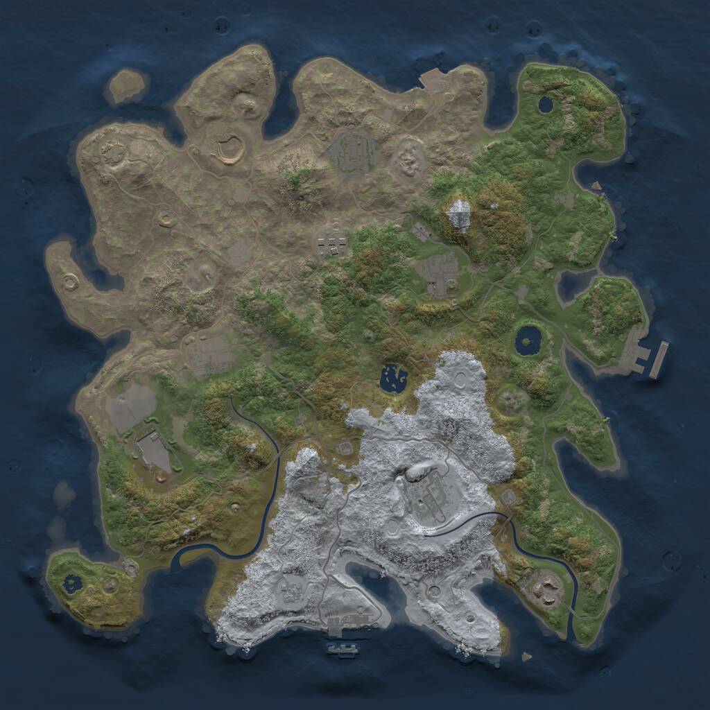 Rust Map: Procedural Map, Size: 3750, Seed: 273554295, 15 Monuments