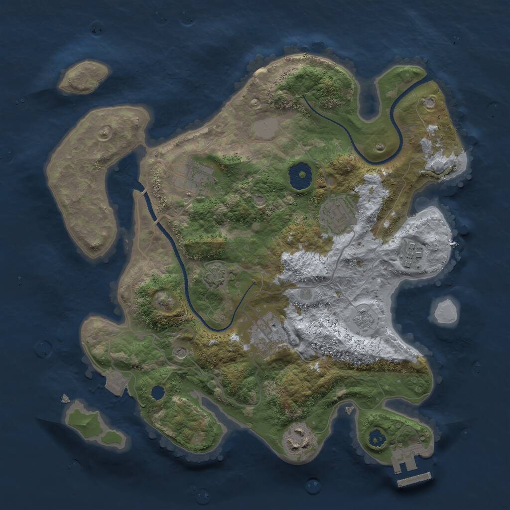 Rust Map: Procedural Map, Size: 3000, Seed: 1568609795, 10 Monuments