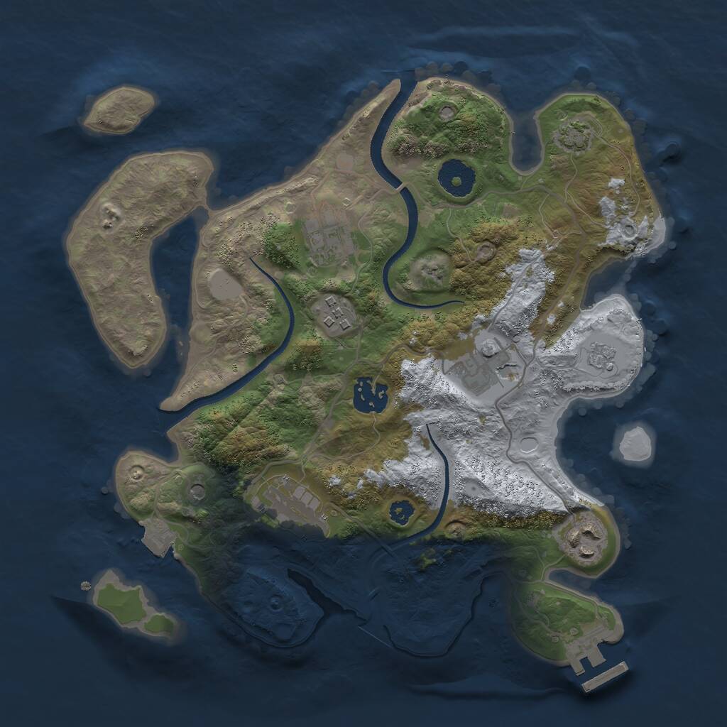 Rust Map: Procedural Map, Size: 3000, Seed: 1568609795, 11 Monuments