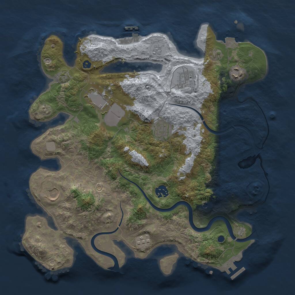Rust Map: Procedural Map, Size: 3500, Seed: 6792345, 13 Monuments