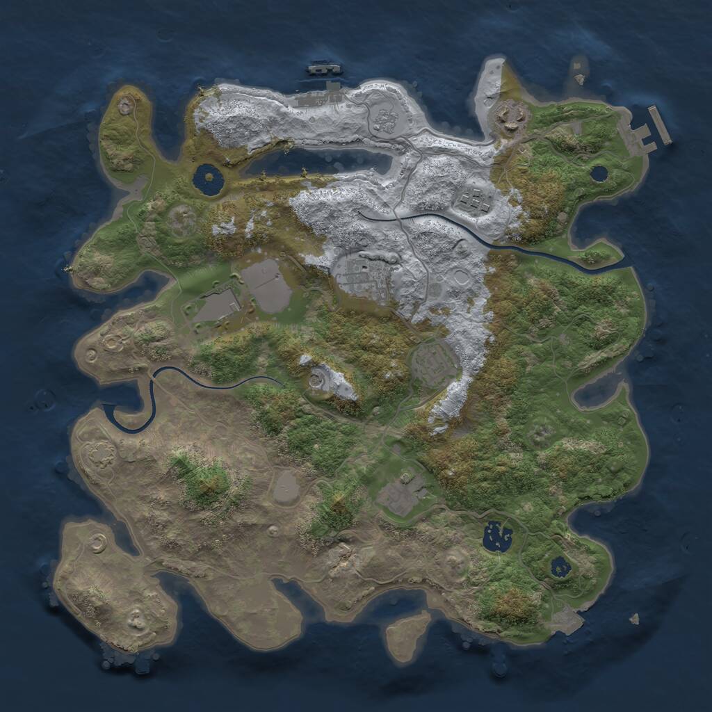 Rust Map: Procedural Map, Size: 3500, Seed: 6792345, 13 Monuments