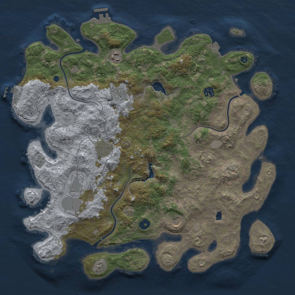 Rust Map: Procedural Map, Size: 4222, Seed: 12122024, 13 Monuments