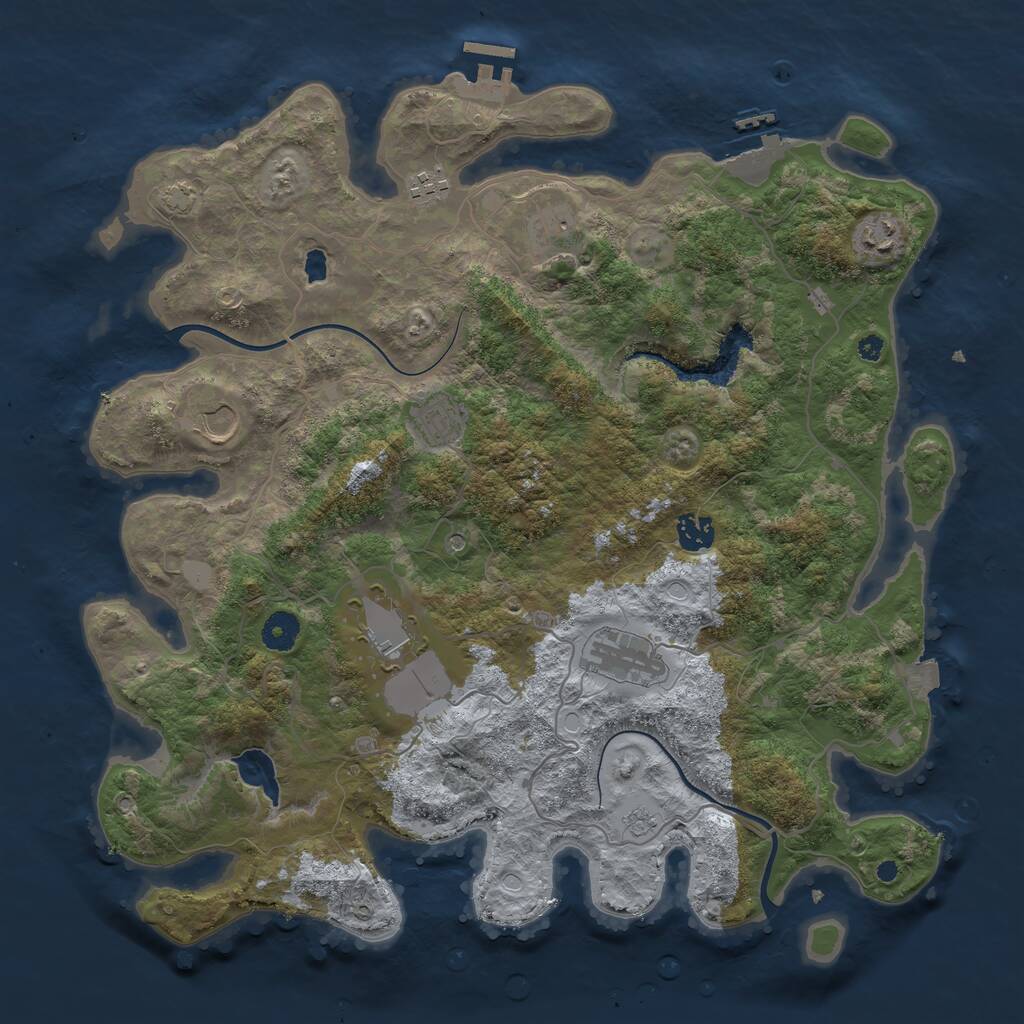 Rust Map: Procedural Map, Size: 4000, Seed: 1972790331, 14 Monuments