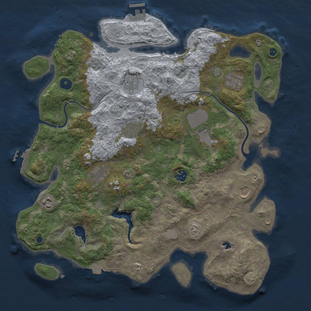 Rust Map: Procedural Map, Size: 4000, Seed: 1784979546, 15 Monuments