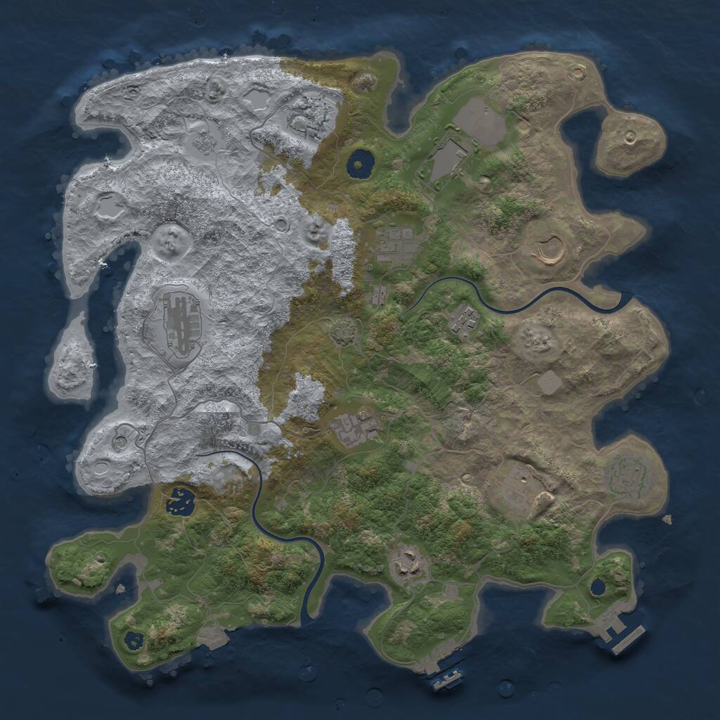 Rust Map: Procedural Map, Size: 3750, Seed: 187859649, 17 Monuments