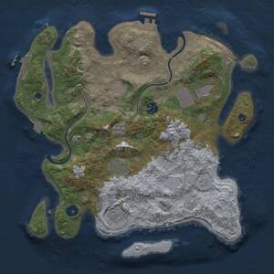 Thumbnail Rust Map: Procedural Map, Size: 3500, Seed: 844453093, 13 Monuments