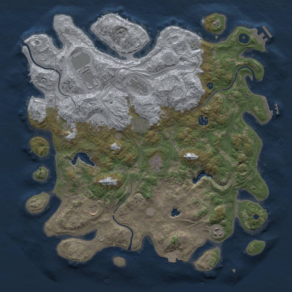 Rust Map: Procedural Map, Size: 4250, Seed: 490825622, 15 Monuments