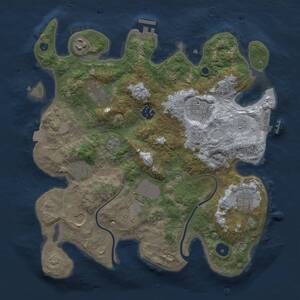 Thumbnail Rust Map: Procedural Map, Size: 3500, Seed: 1724614223, 15 Monuments