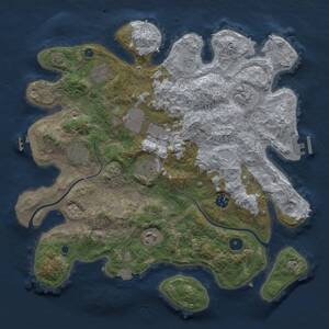 Thumbnail Rust Map: Procedural Map, Size: 3750, Seed: 2049167843, 14 Monuments