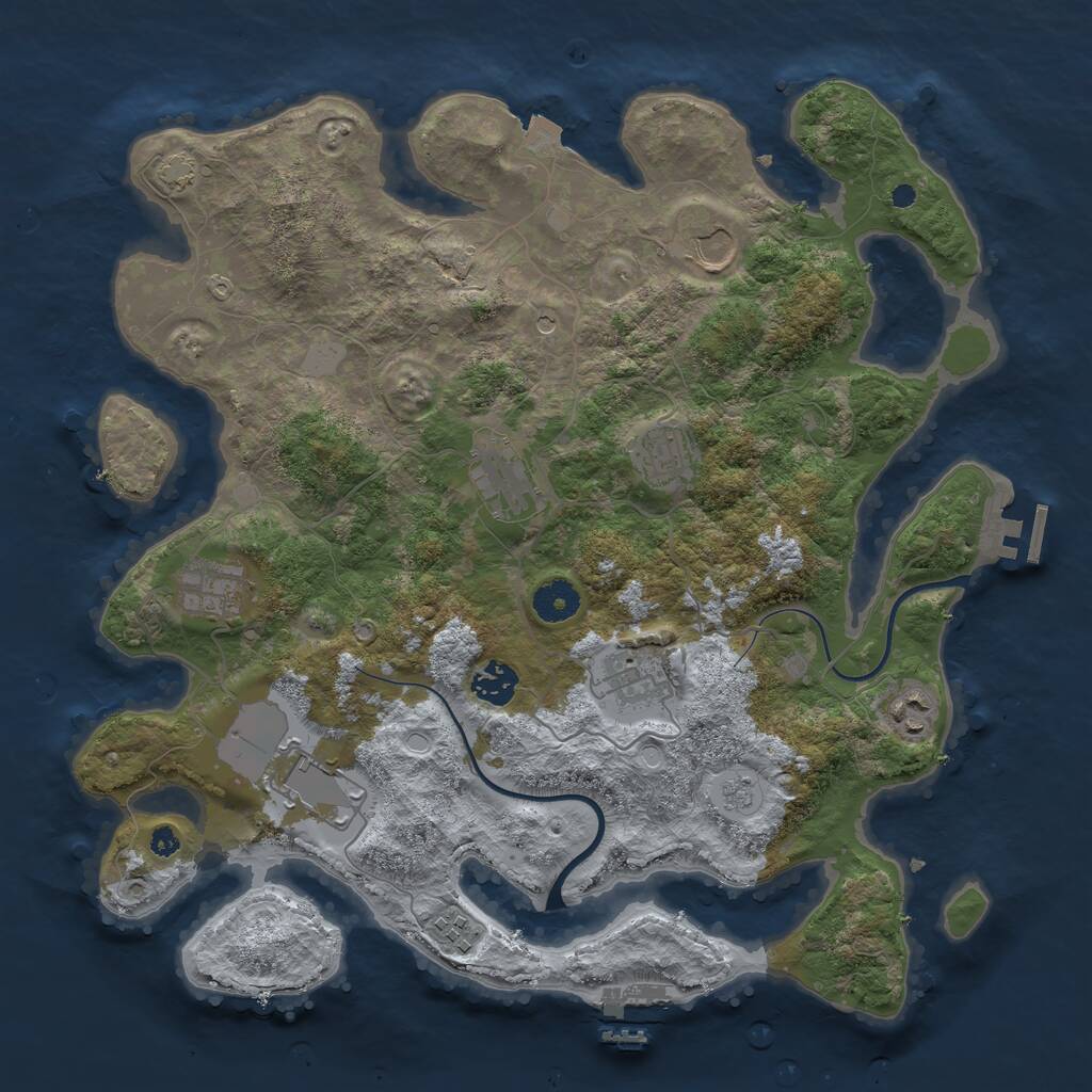 Rust Map: Procedural Map, Size: 3750, Seed: 150646687, 15 Monuments