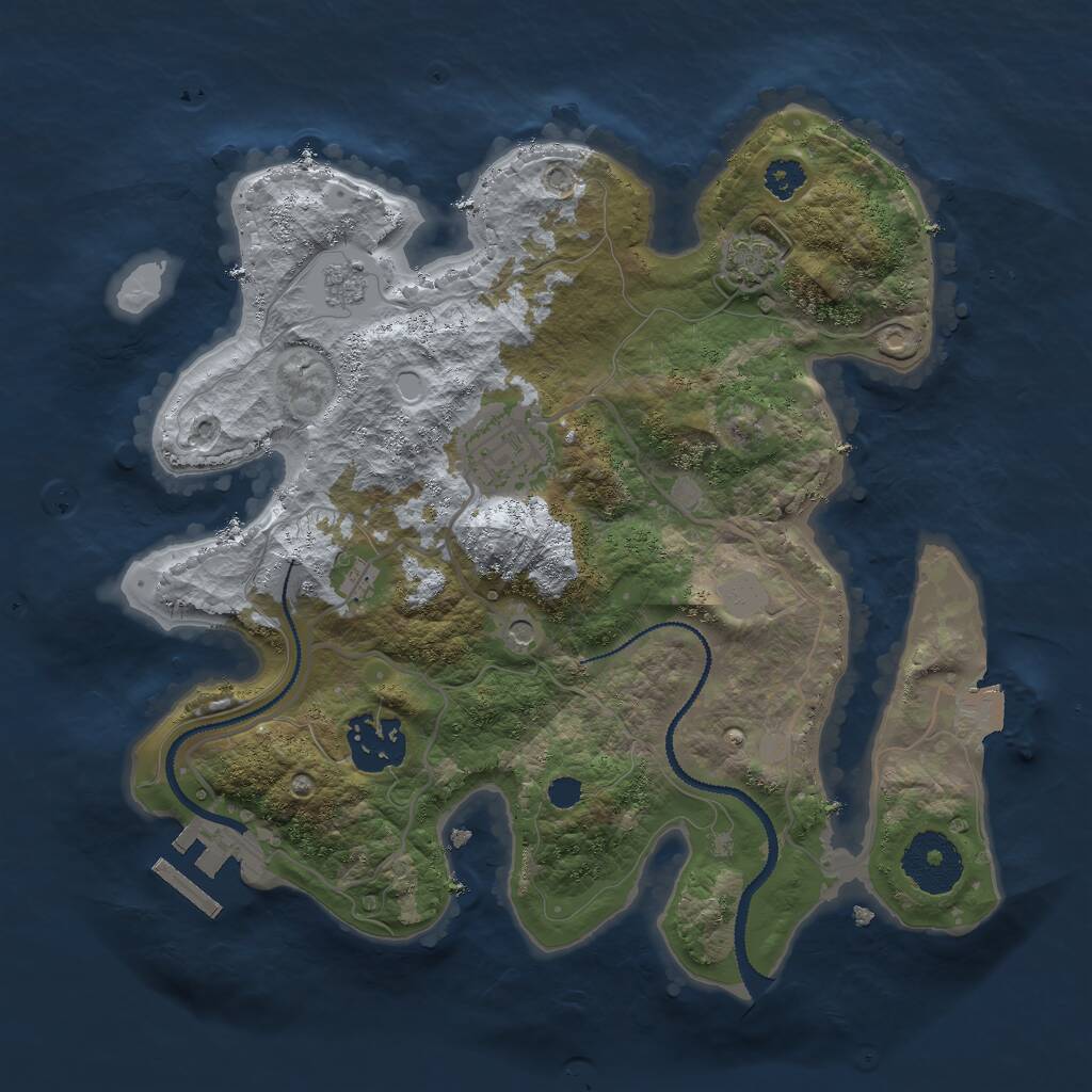 Rust Map: Procedural Map, Size: 2750, Seed: 696991915, 7 Monuments