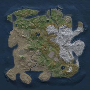 Thumbnail Rust Map: Procedural Map, Size: 3500, Seed: 1371642835, 13 Monuments