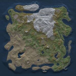 Thumbnail Rust Map: Procedural Map, Size: 4250, Seed: 172614, 17 Monuments