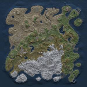 Thumbnail Rust Map: Procedural Map, Size: 4500, Seed: 2000309851, 17 Monuments