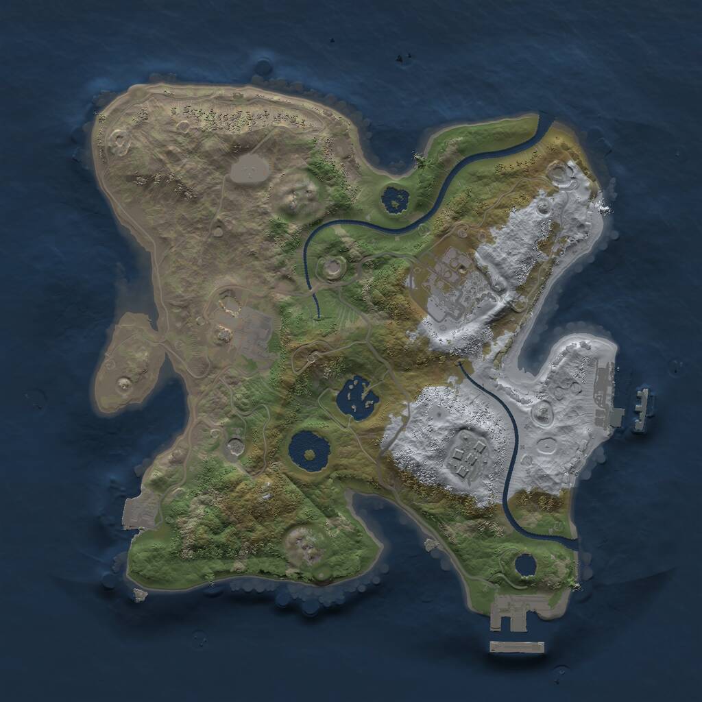 Rust Map: Procedural Map, Size: 2600, Seed: 165280810, 8 Monuments