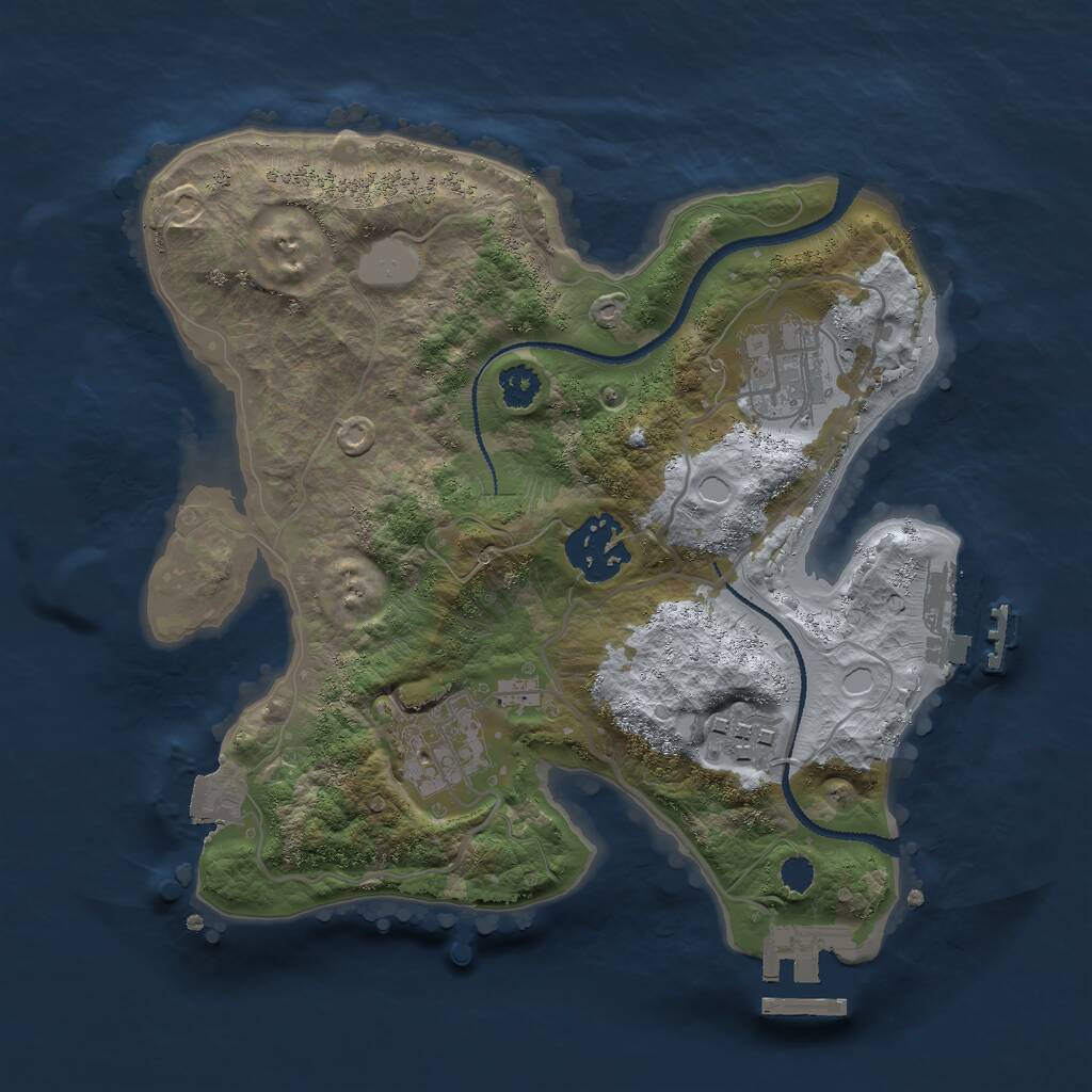 Rust Map: Procedural Map, Size: 2600, Seed: 165280810, 7 Monuments
