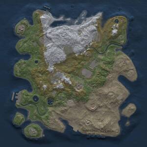 Thumbnail Rust Map: Procedural Map, Size: 3700, Seed: 1915848047, 15 Monuments