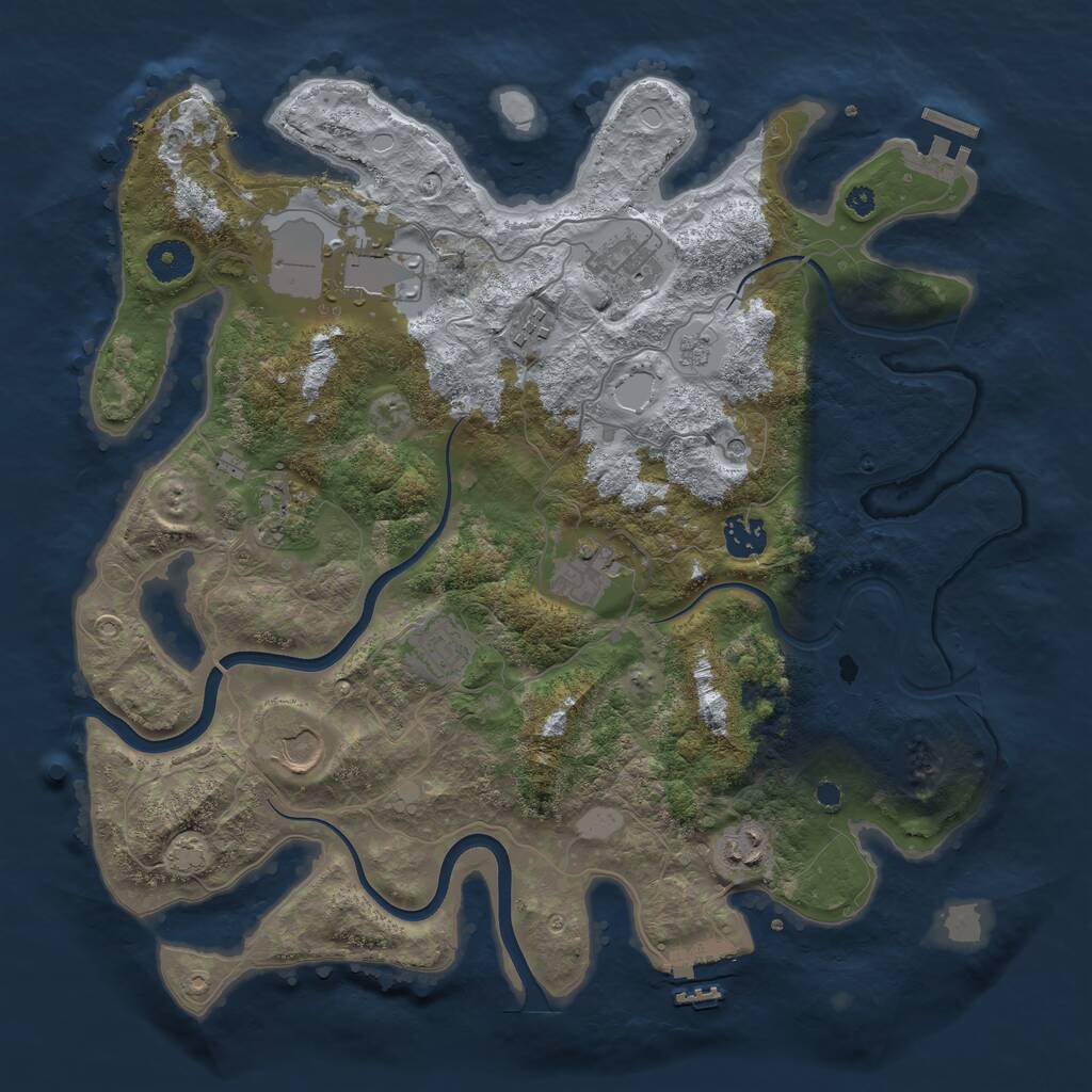 Rust Map: Procedural Map, Size: 3750, Seed: 108154711, 15 Monuments