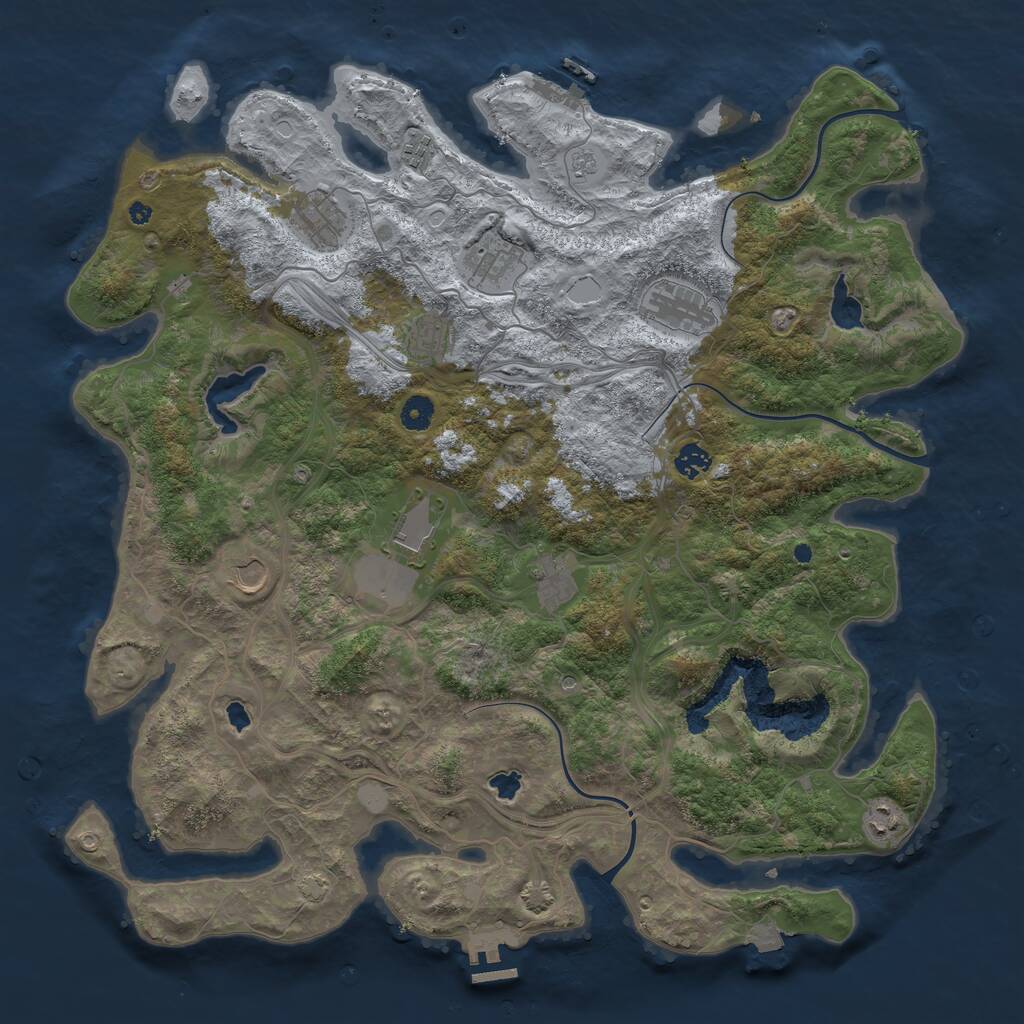 Rust Map: Procedural Map, Size: 4500, Seed: 61749879, 16 Monuments