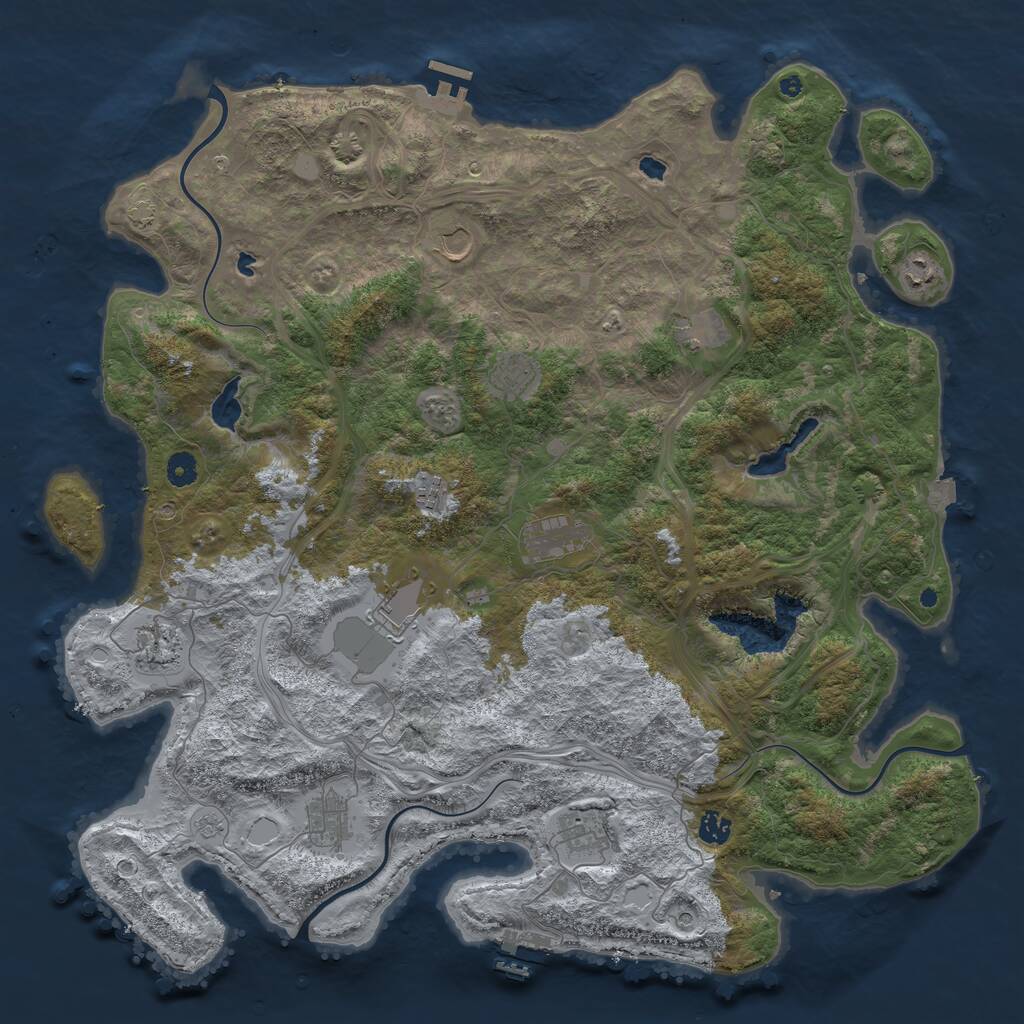 Rust Map: Procedural Map, Size: 4658, Seed: 2147483647, 17 Monuments