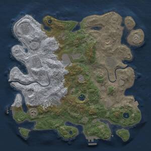 Thumbnail Rust Map: Procedural Map, Size: 3750, Seed: 442422347, 17 Monuments