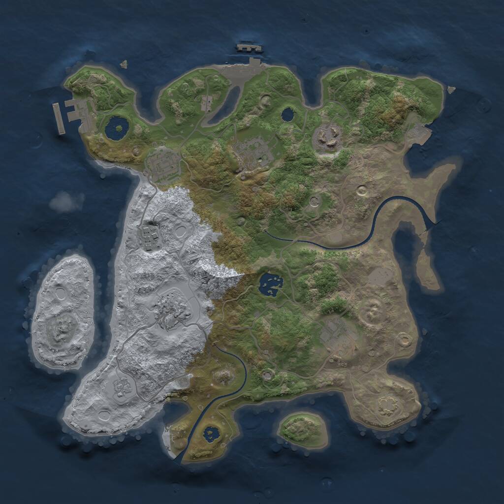 Rust Map: Procedural Map, Size: 3200, Seed: 108741692, 13 Monuments