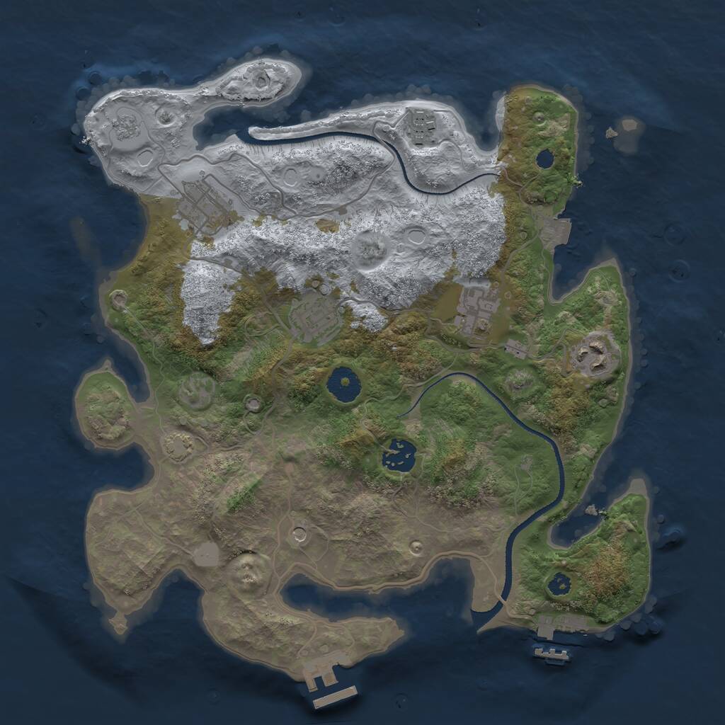 Rust Map: Procedural Map, Size: 3250, Seed: 66965637, 12 Monuments