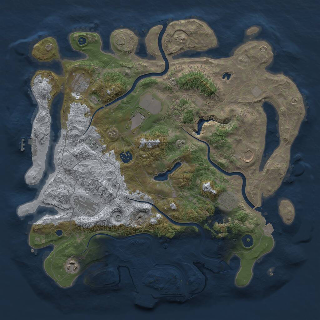 Rust Map: Procedural Map, Size: 4000, Seed: 122531069, 14 Monuments