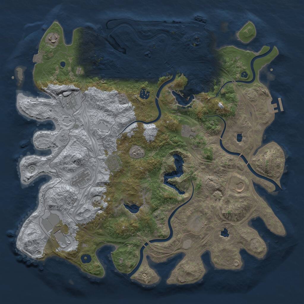 Rust Map: Procedural Map, Size: 4500, Seed: 752603990, 16 Monuments
