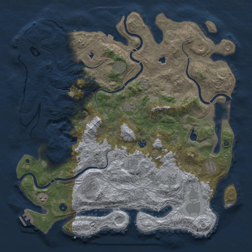 Rust Map: Procedural Map, Size: 4750, Seed: 208, 17 Monuments