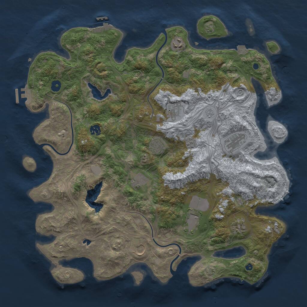 Rust Map: Procedural Map, Size: 4250, Seed: 2036682943, 16 Monuments