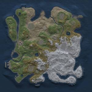 Thumbnail Rust Map: Procedural Map, Size: 3500, Seed: 1610345335, 14 Monuments