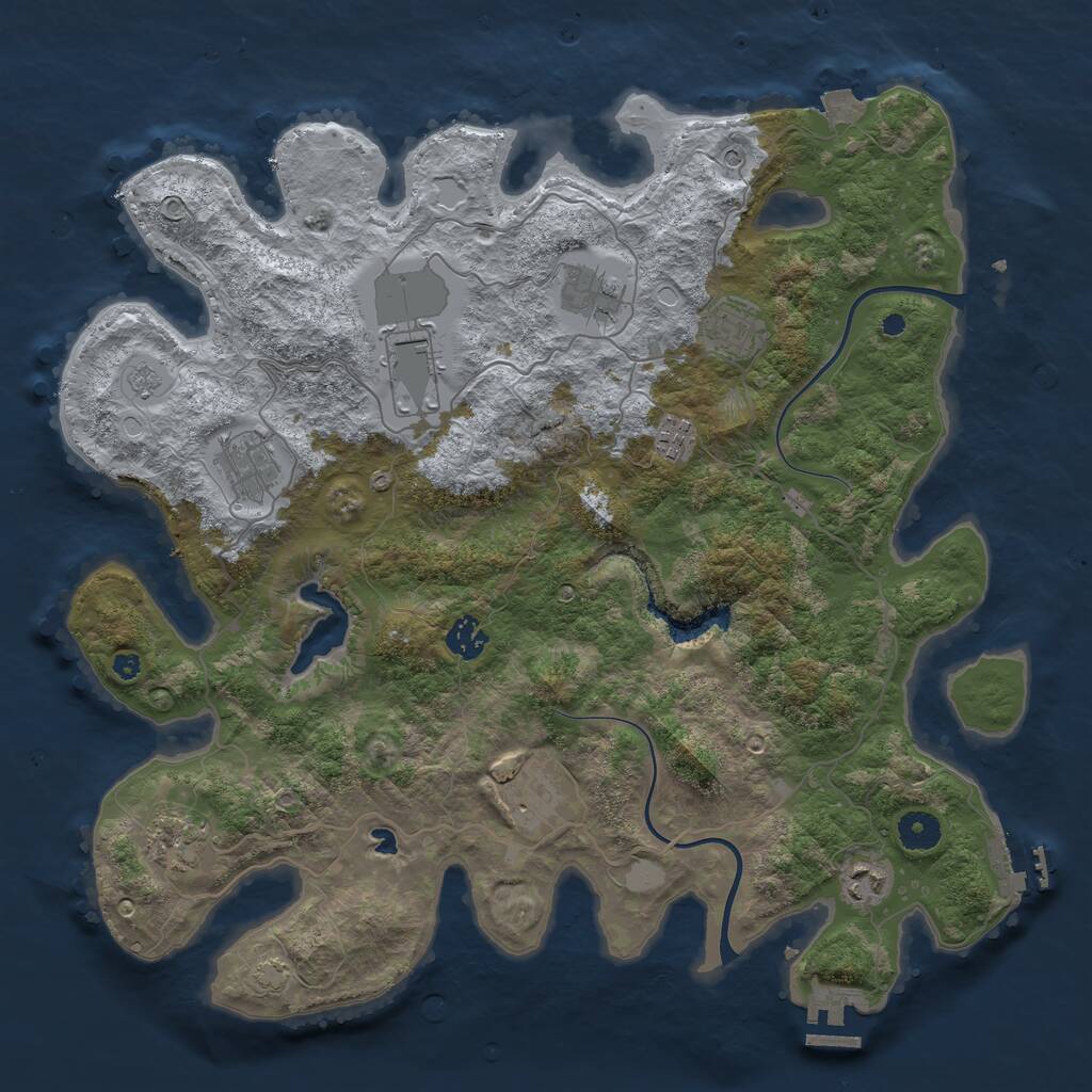 Rust Map: Procedural Map, Size: 4000, Seed: 518893336, 15 Monuments