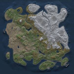 Thumbnail Rust Map: Procedural Map, Size: 4000, Seed: 518673327, 15 Monuments