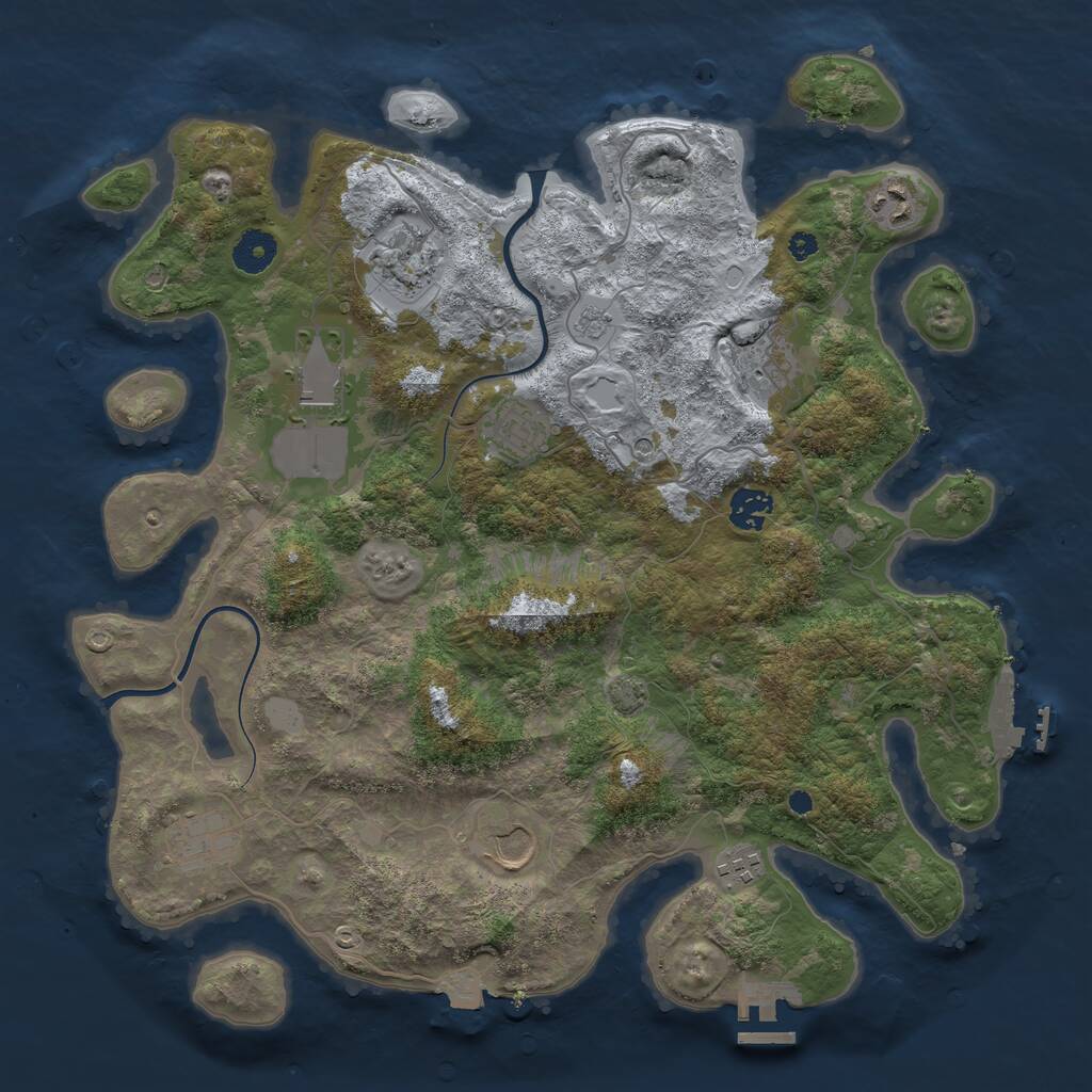 Rust Map: Procedural Map, Size: 3800, Seed: 337188073, 15 Monuments