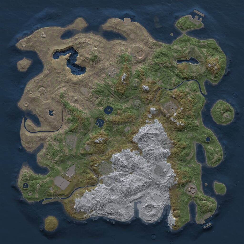 Rust Map: Procedural Map, Size: 4300, Seed: 971234, 15 Monuments