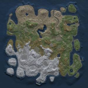 Thumbnail Rust Map: Procedural Map, Size: 4000, Seed: 1695603459, 14 Monuments