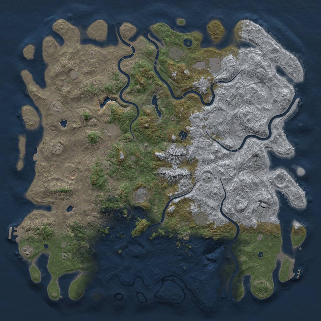 Rust Map: Procedural Map, Size: 5500, Seed: 7850, 17 Monuments