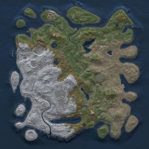 Thumbnail Rust Map: Procedural Map, Size: 4000, Seed: 881452157, 11 Monuments