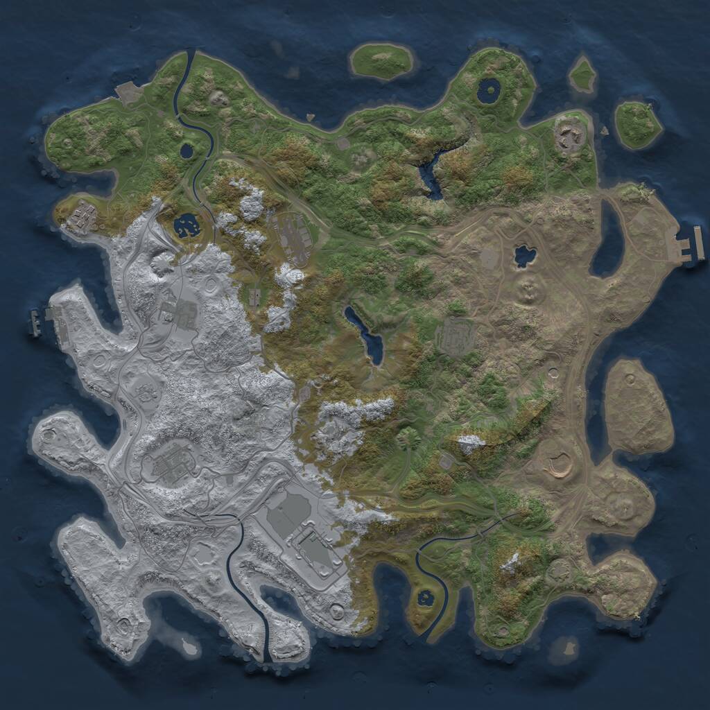 Rust Map: Procedural Map, Size: 4250, Seed: 903901, 16 Monuments