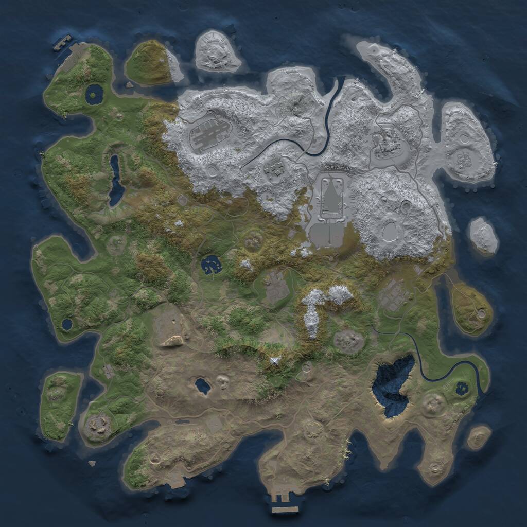 Rust Map: Procedural Map, Size: 4000, Seed: 1229719973, 15 Monuments