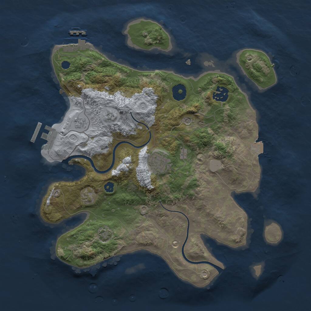 Rust Map: Procedural Map, Size: 3000, Seed: 1464706794, 8 Monuments