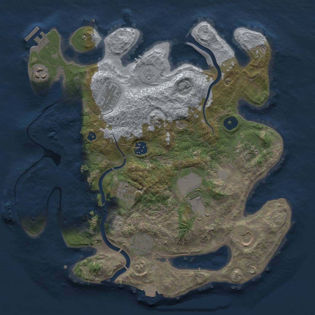 Rust Map: Procedural Map, Size: 3500, Seed: 41257874, 15 Monuments