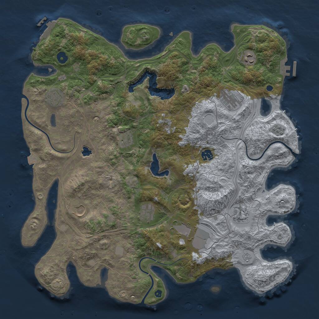 Rust Map: Procedural Map, Size: 4250, Seed: 1977549306, 16 Monuments