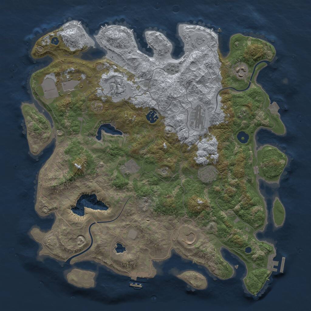 Rust Map: Procedural Map, Size: 4000, Seed: 208625075, 15 Monuments